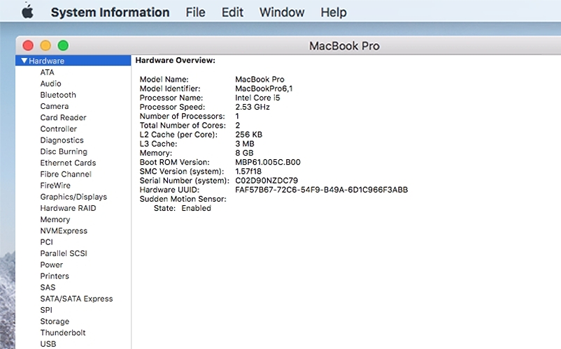 ComputerHobbyShop MacBook Pro 6,1 System Report