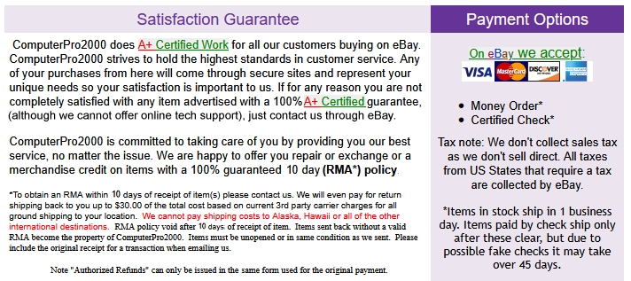 A+ Guranteed Certified Item Promise!