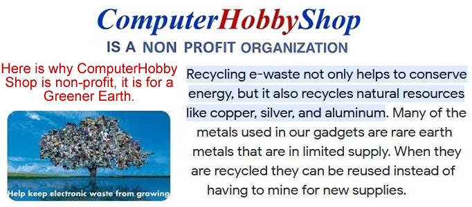 Help our Green Earth, Buy Green at ComputerPro2000 and ComputerHobbyShop.com!